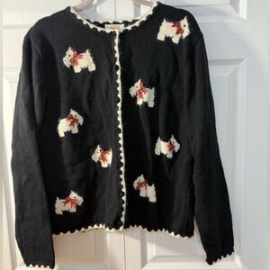 Talbots cardigan Scottish terrier size xl